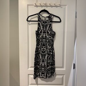 Black and White Patterned Bodycon Dress